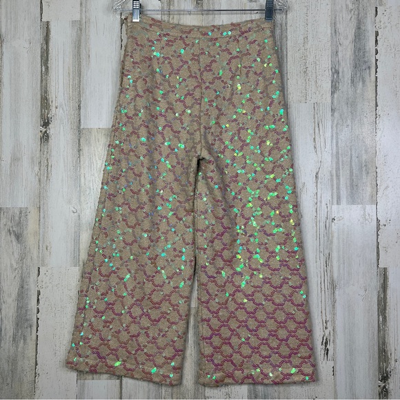 NEW! Anthropologie Sequin Showstopper Wide‎ Leg Pants - Picture 6 of 17